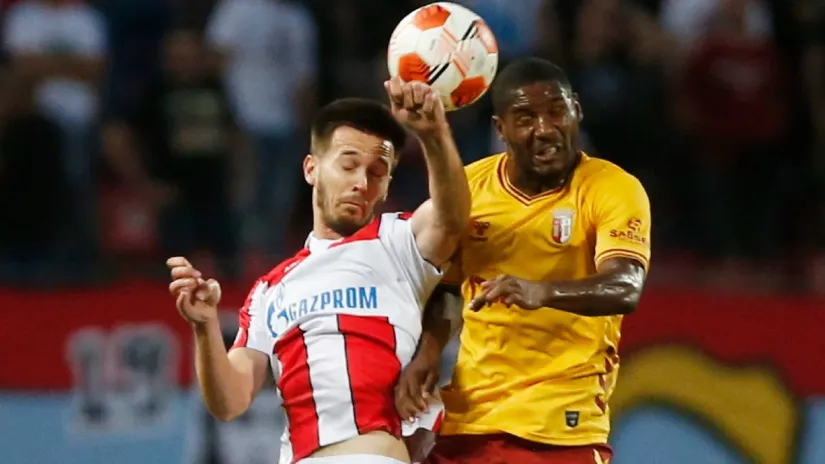 Mirko Ivanić (Crvena zvezda) na meču sa Bragom